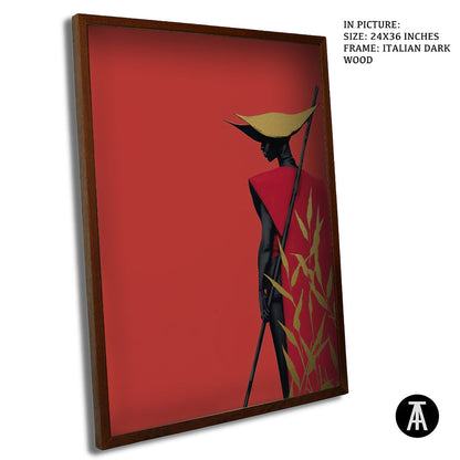 Artwork in Dark Wood Frame