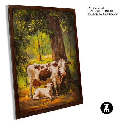 Artwork in Dark Brown Frame