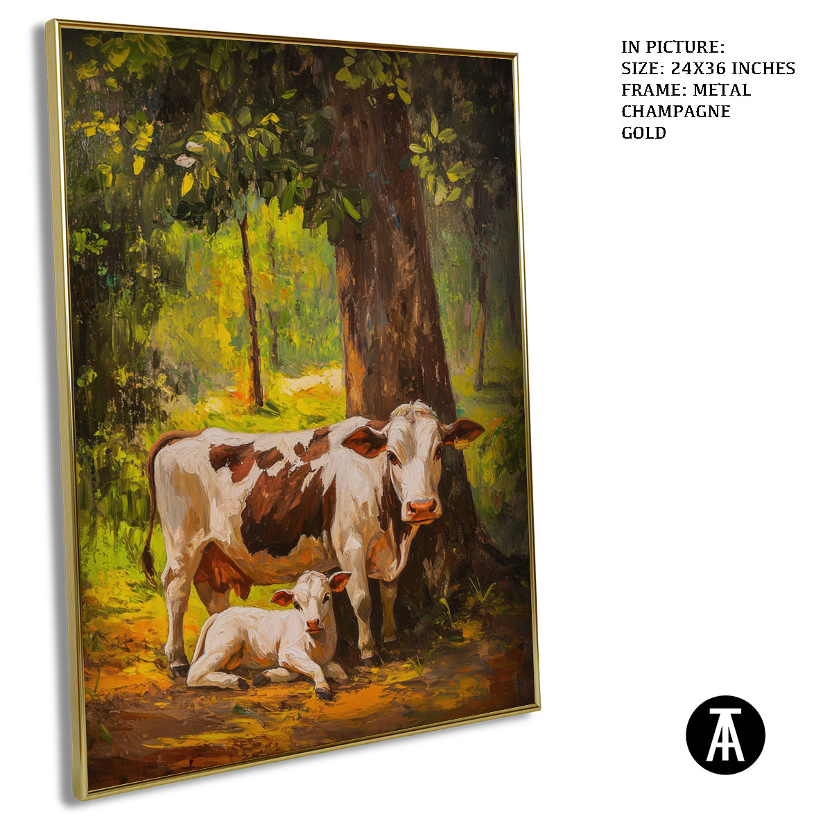 Artwork in Metal Champagne Gold Frame