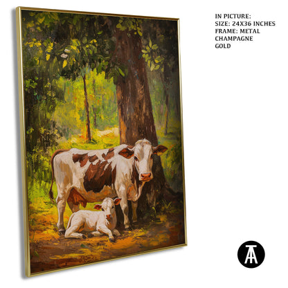 Artwork in Metal Champagne Gold Frame