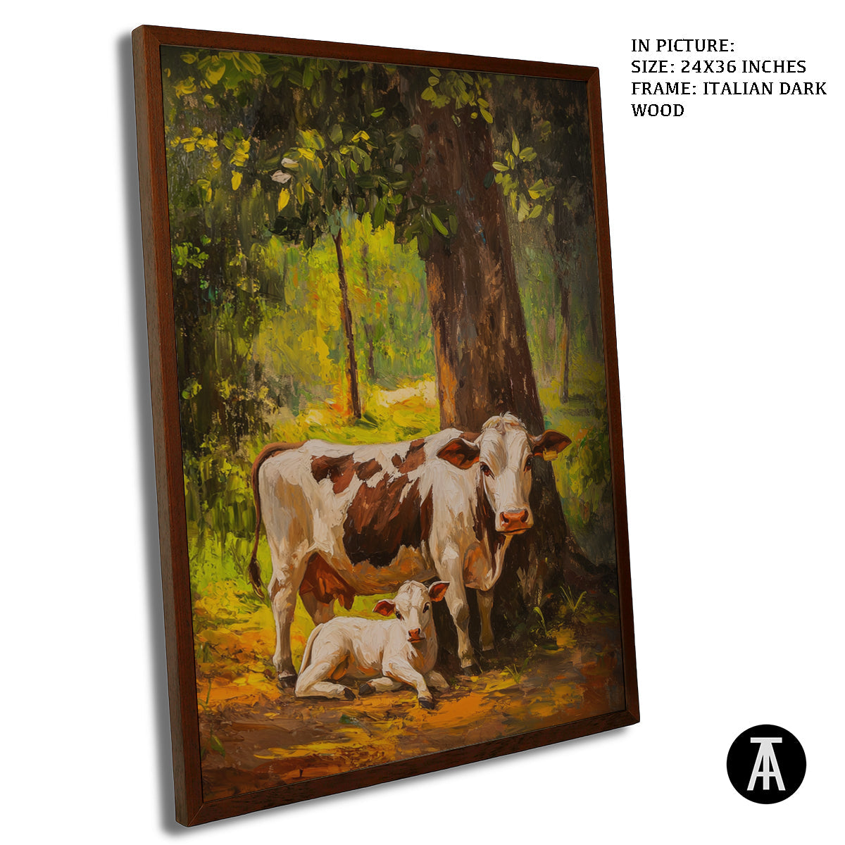 Artwork in Dark Wood Frame
