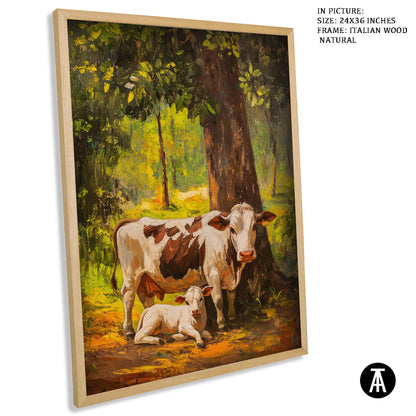 Artwork in Natural Wood Frame