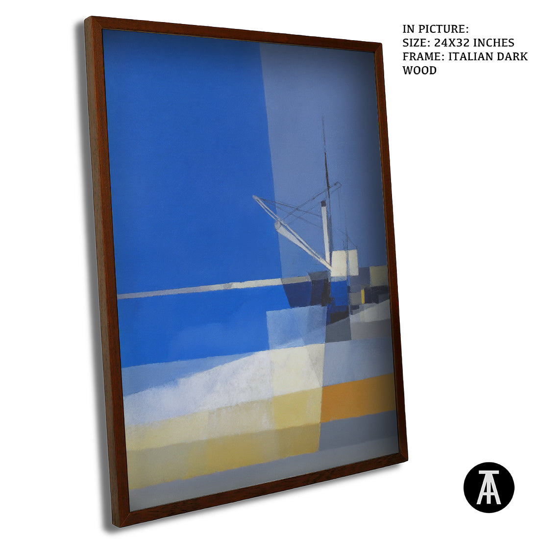 Artwork in Dark Wood Frame