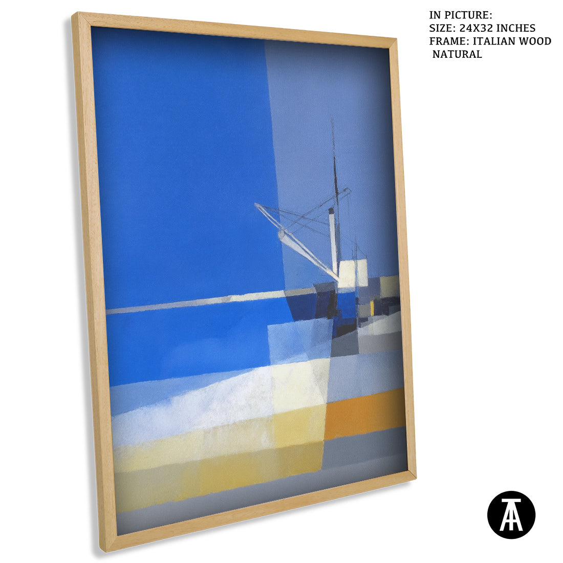 Artwork in Natural Wood Frame