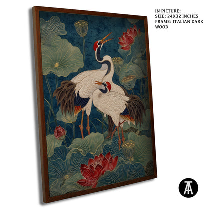 Artwork in Dark Wood Frame