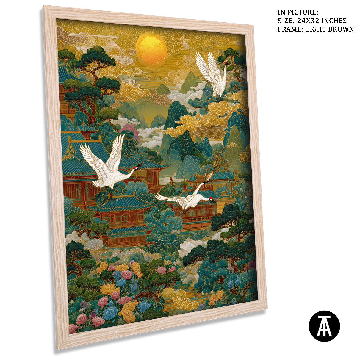 Artwork in Dark Brown Frame