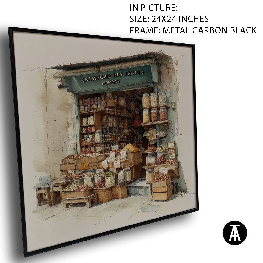 Artwork in Carbon Black Meta Frame