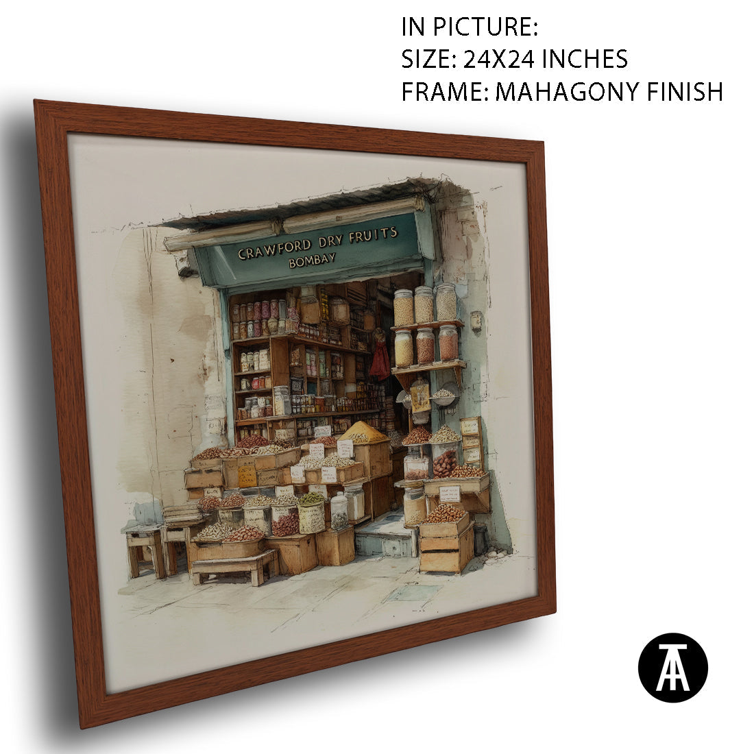 Artwork in Mahogany Finish Frame
