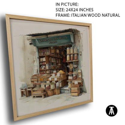 Artwork in Natural Wood Frame
