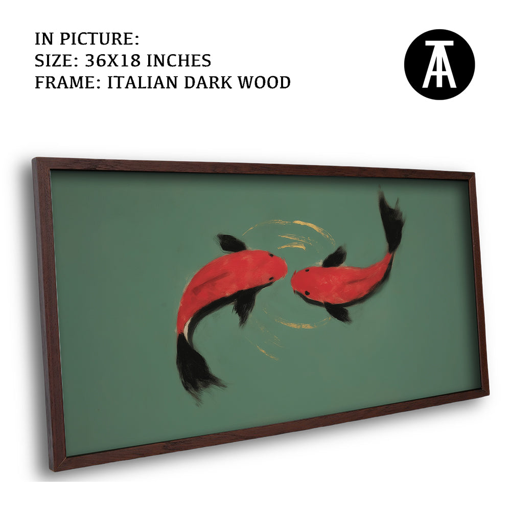 Artwork in Dark Wood Frame