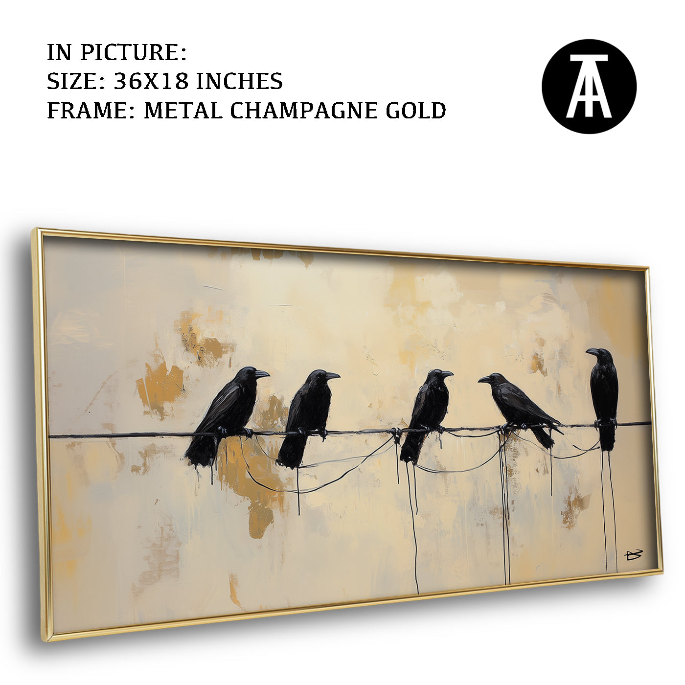 Artwork in Light Brown Frame