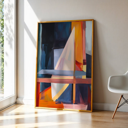 Abstract Art in a Lifestyle Setting Cubic Horizon by NYC Abstract