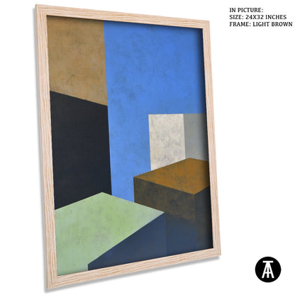 Artwork in Light Brown Frame