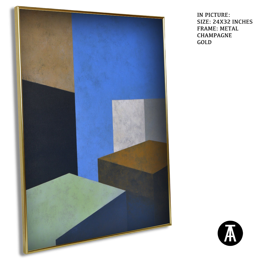 Artwork in Metal Champagne Gold Frame