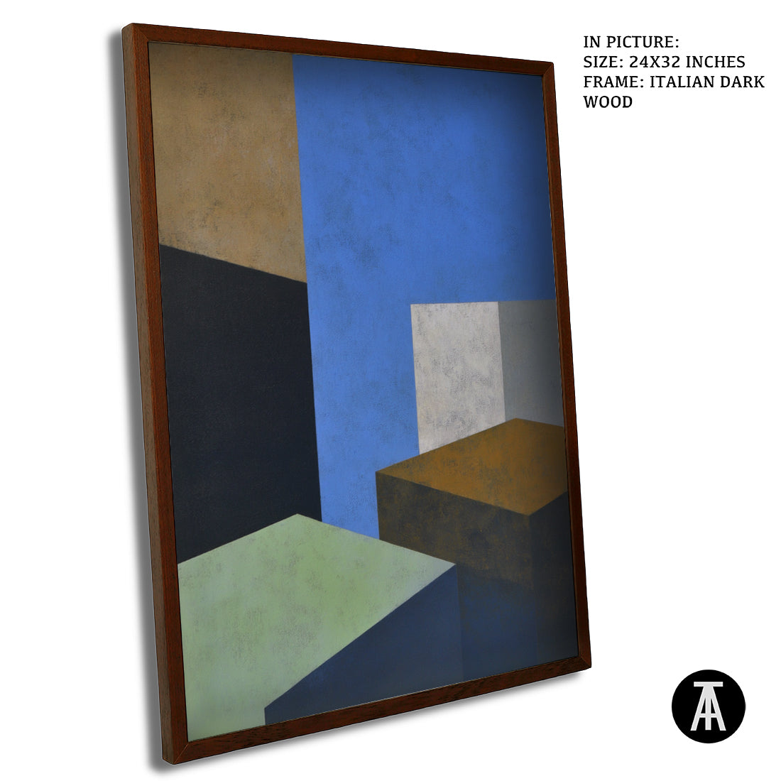 Artwork in Dark Wood Frame