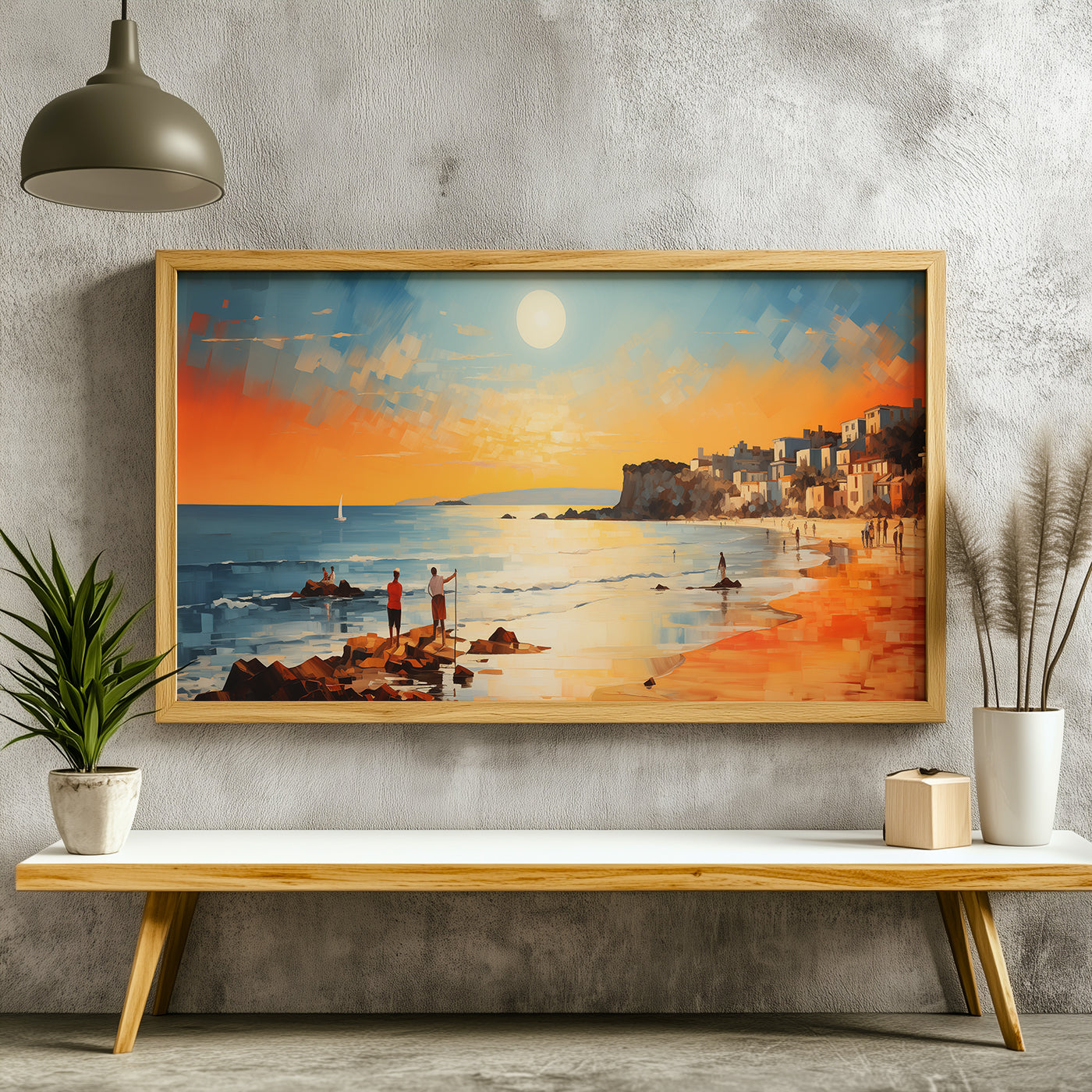 Panoramic Indian Painting in a Lifestyle Setting