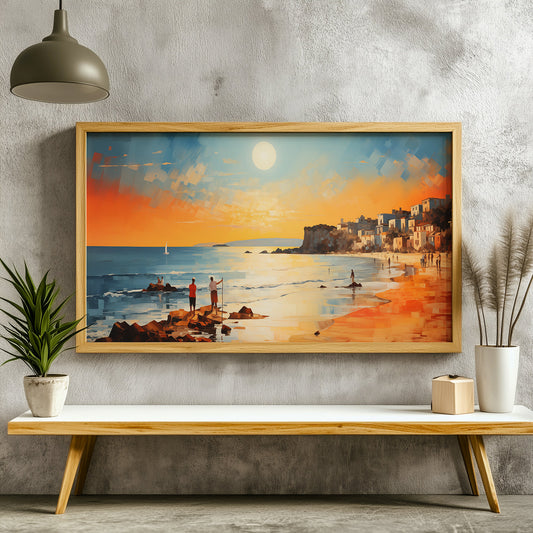 Panoramic Indian Painting in a Lifestyle Setting