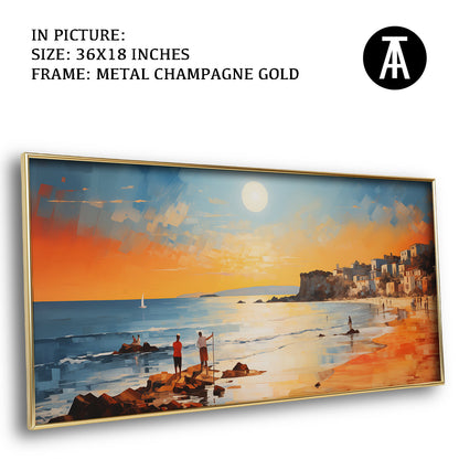 Artwork in Light Brown Frame
