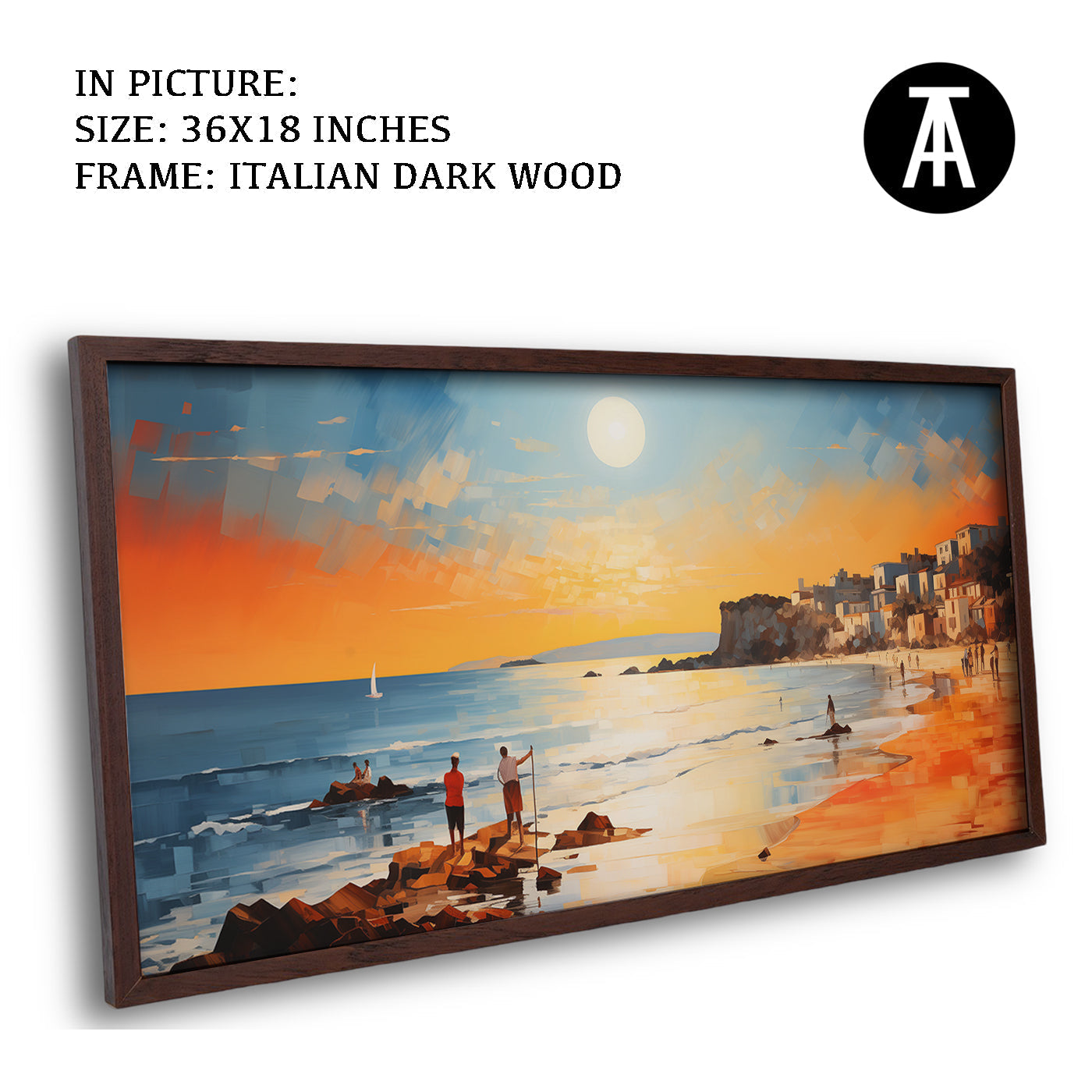 Artwork in Dark Wood Frame