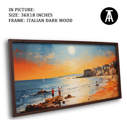 Artwork in Dark Wood Frame