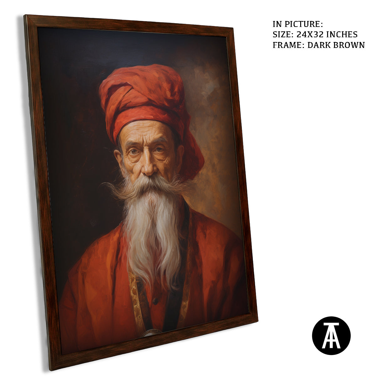 Sample Artwork in Dark Brown Frame