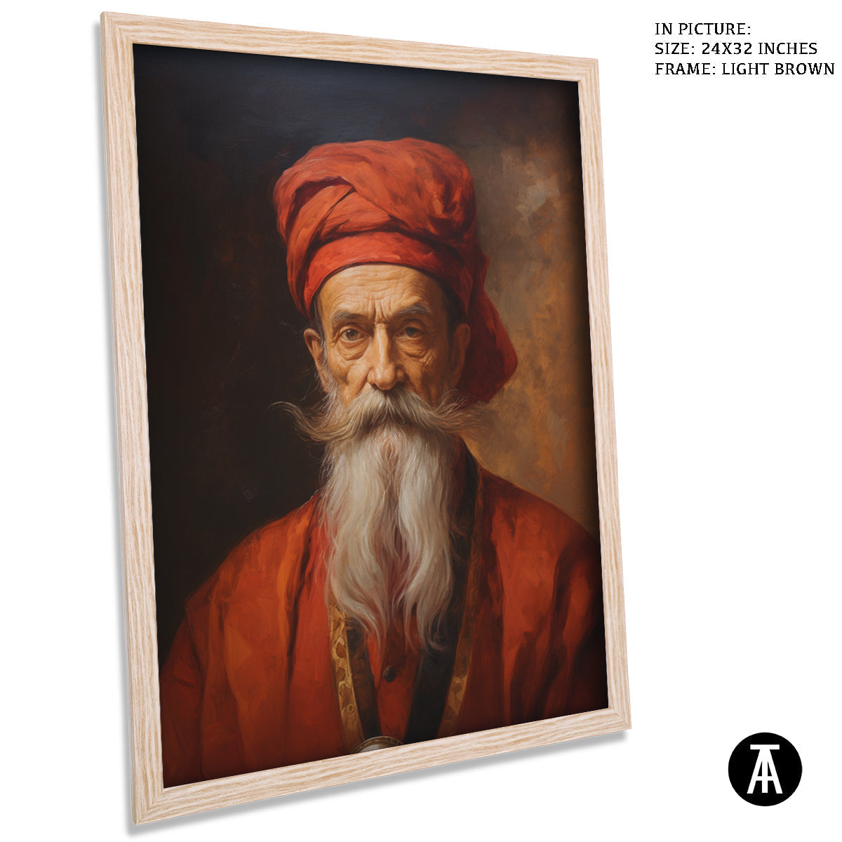 Sample Artwork in Light Brown Frame