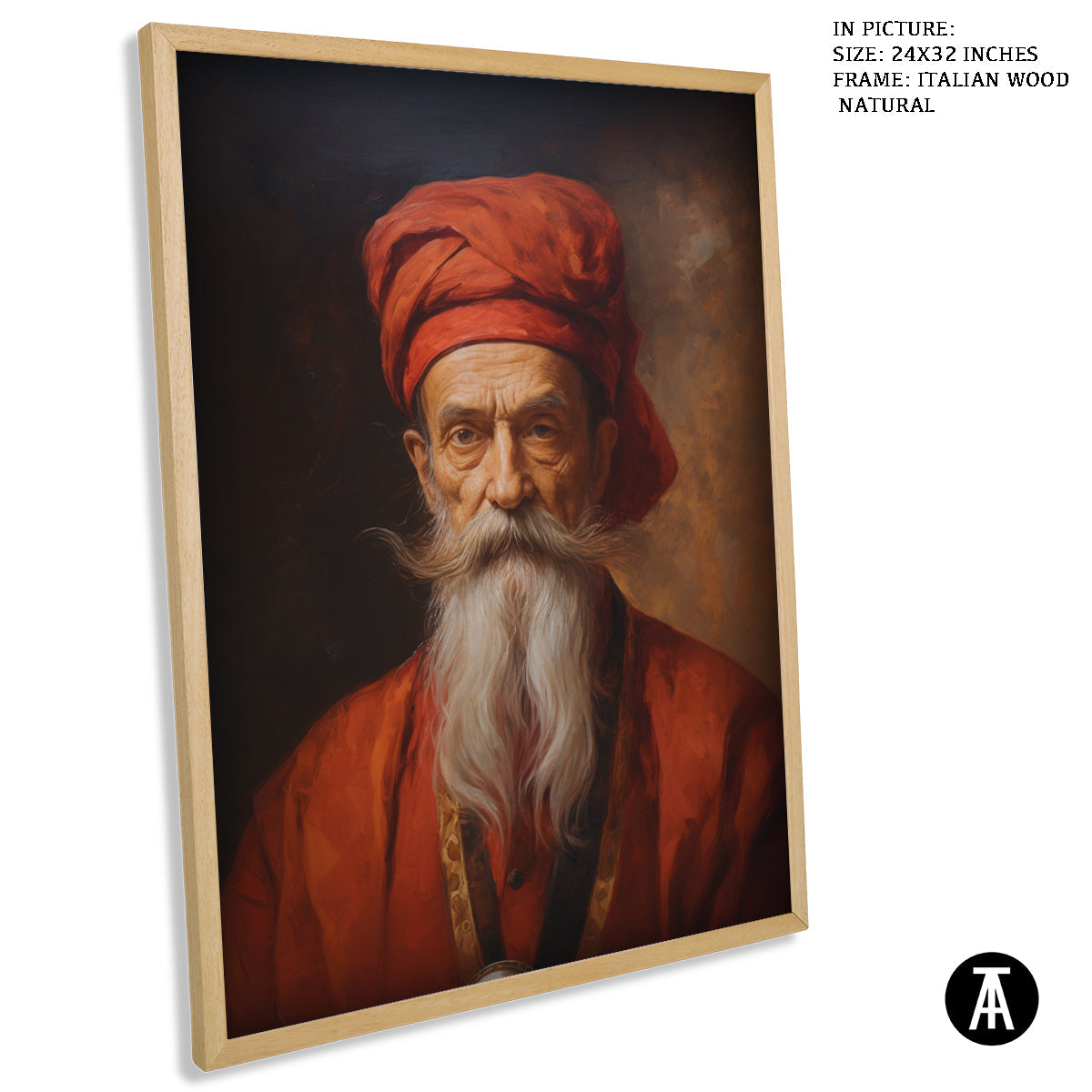 Sample Artwork in Italian Wood Framing Natural