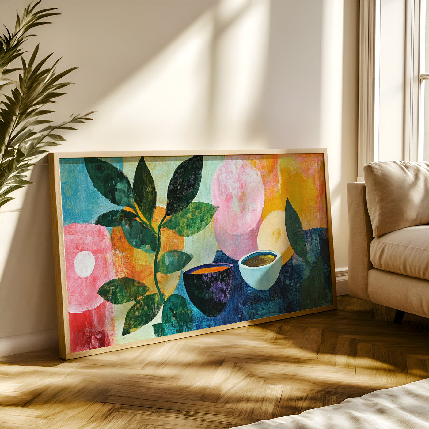 Modern Art Painting in a Lifestyle Setting