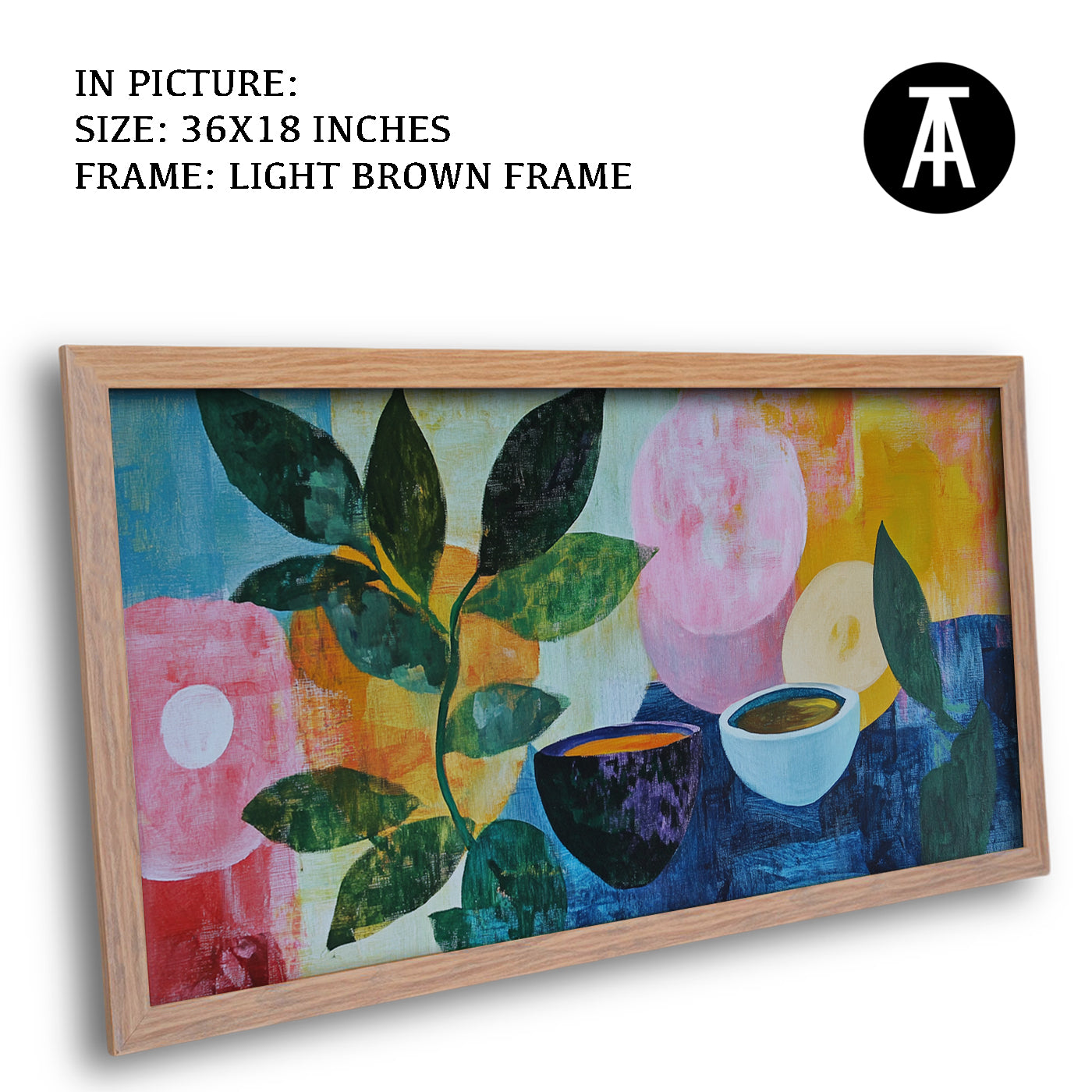 Artwork in Dark Brown Frame