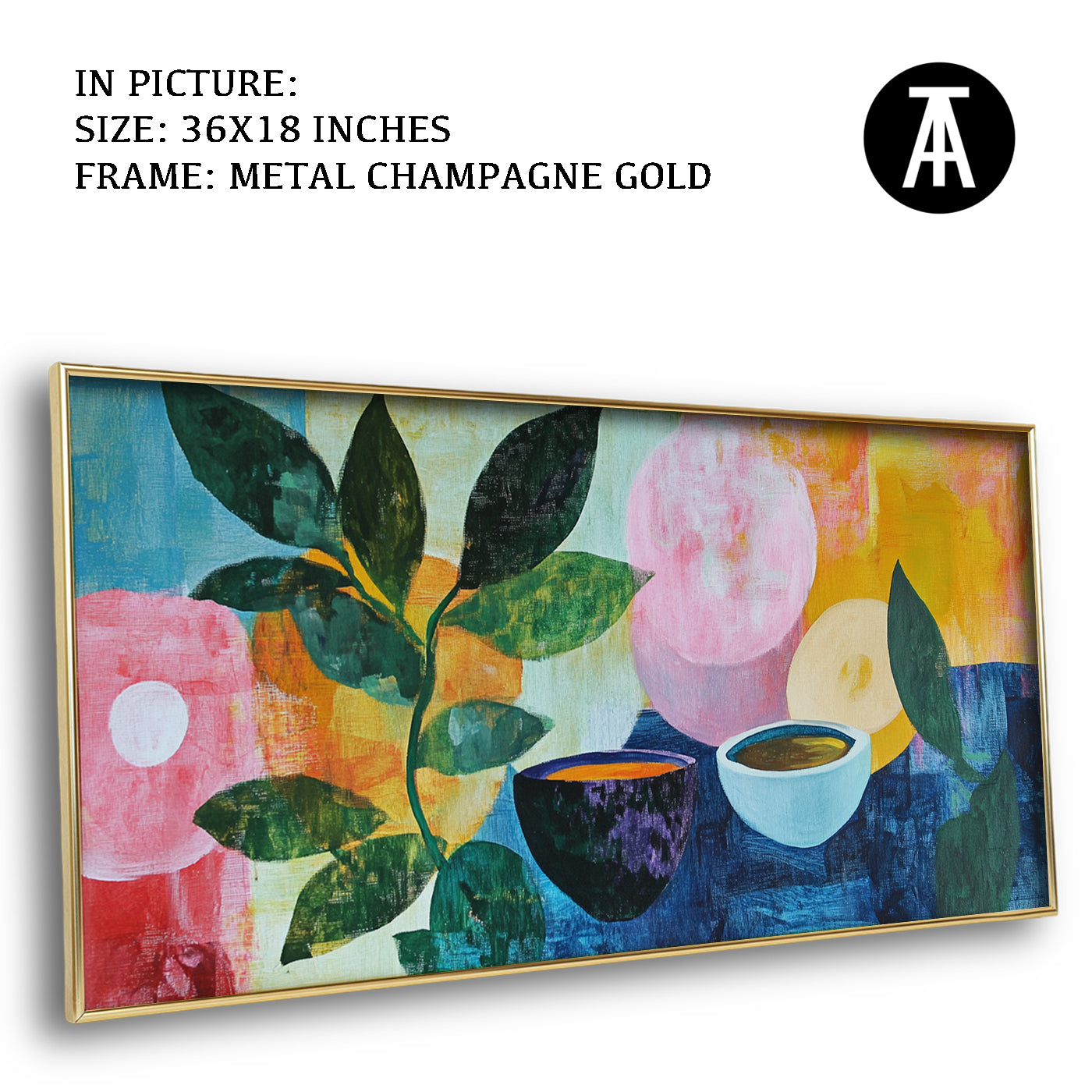 Artwork in Light Brown Frame