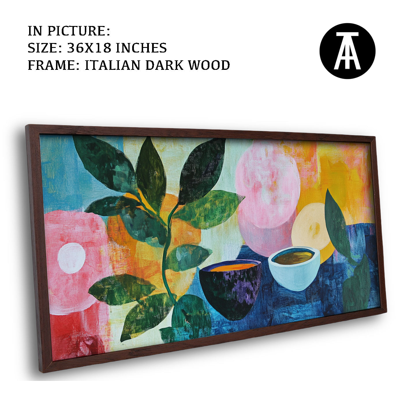 Artwork in Dark Wood Frame
