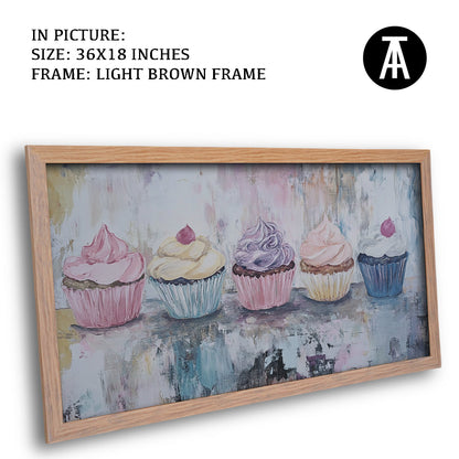 Artwork in Dark Brown Frame