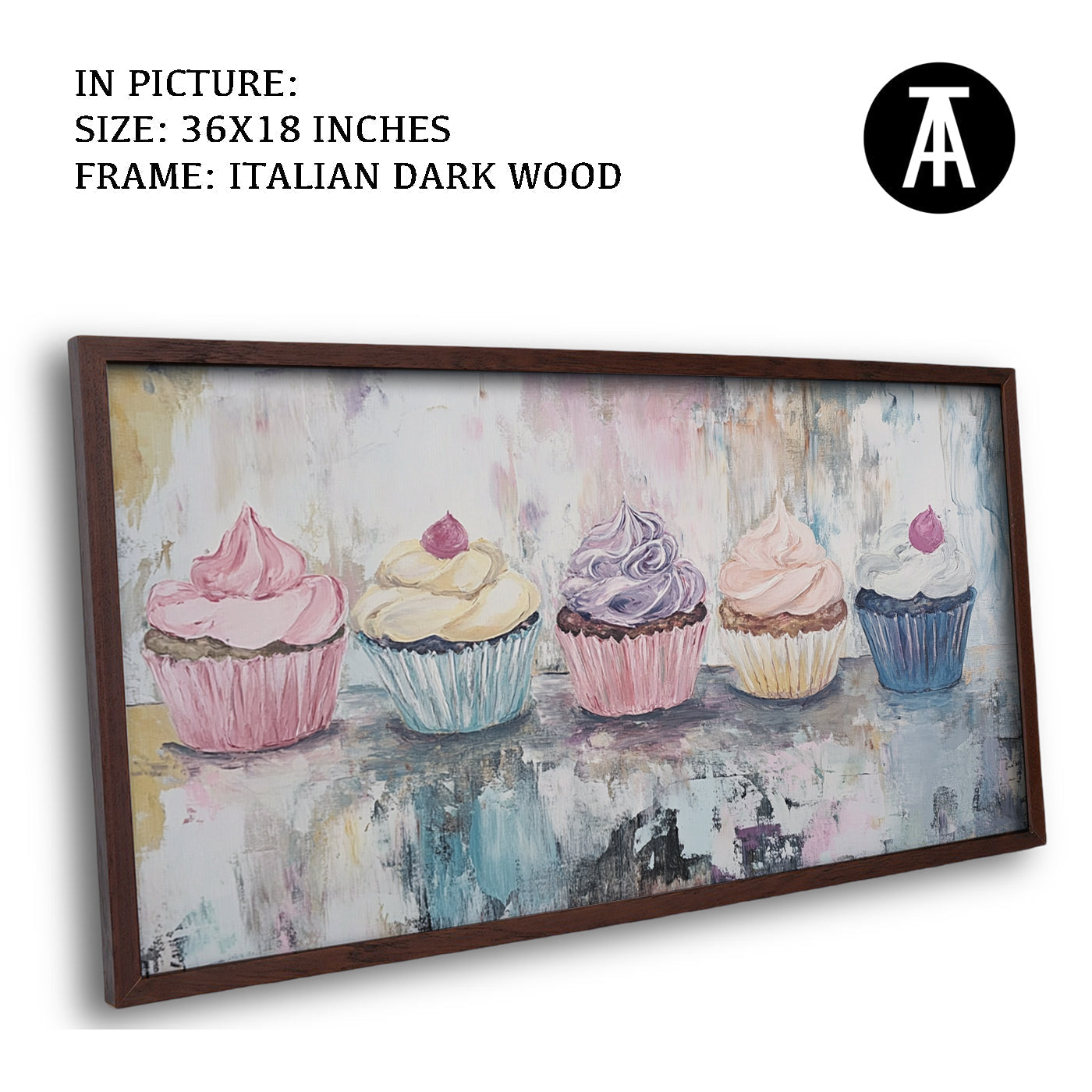 Artwork in Dark Wood Frame