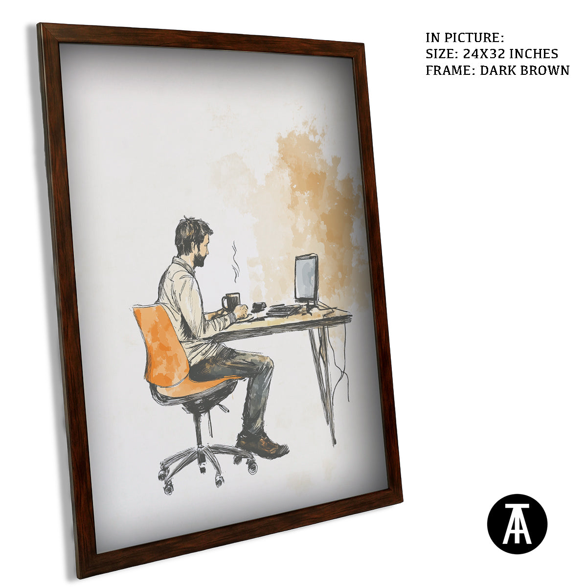 Artwork in Metal Champagne Gold Frame