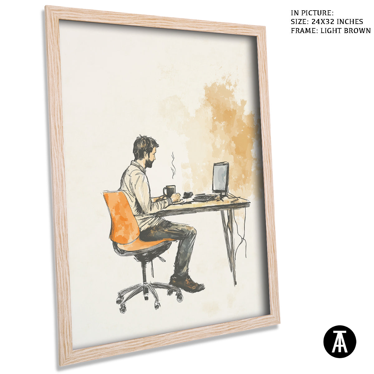 Artwork in Dark Brown Frame