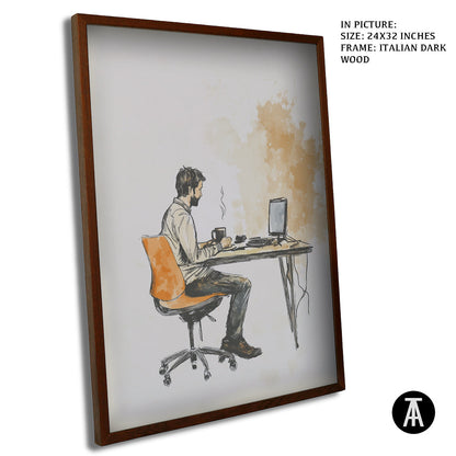 Artwork in Dark Wood Frame