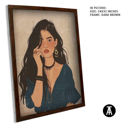 Artwork in Dark Brown Frame
