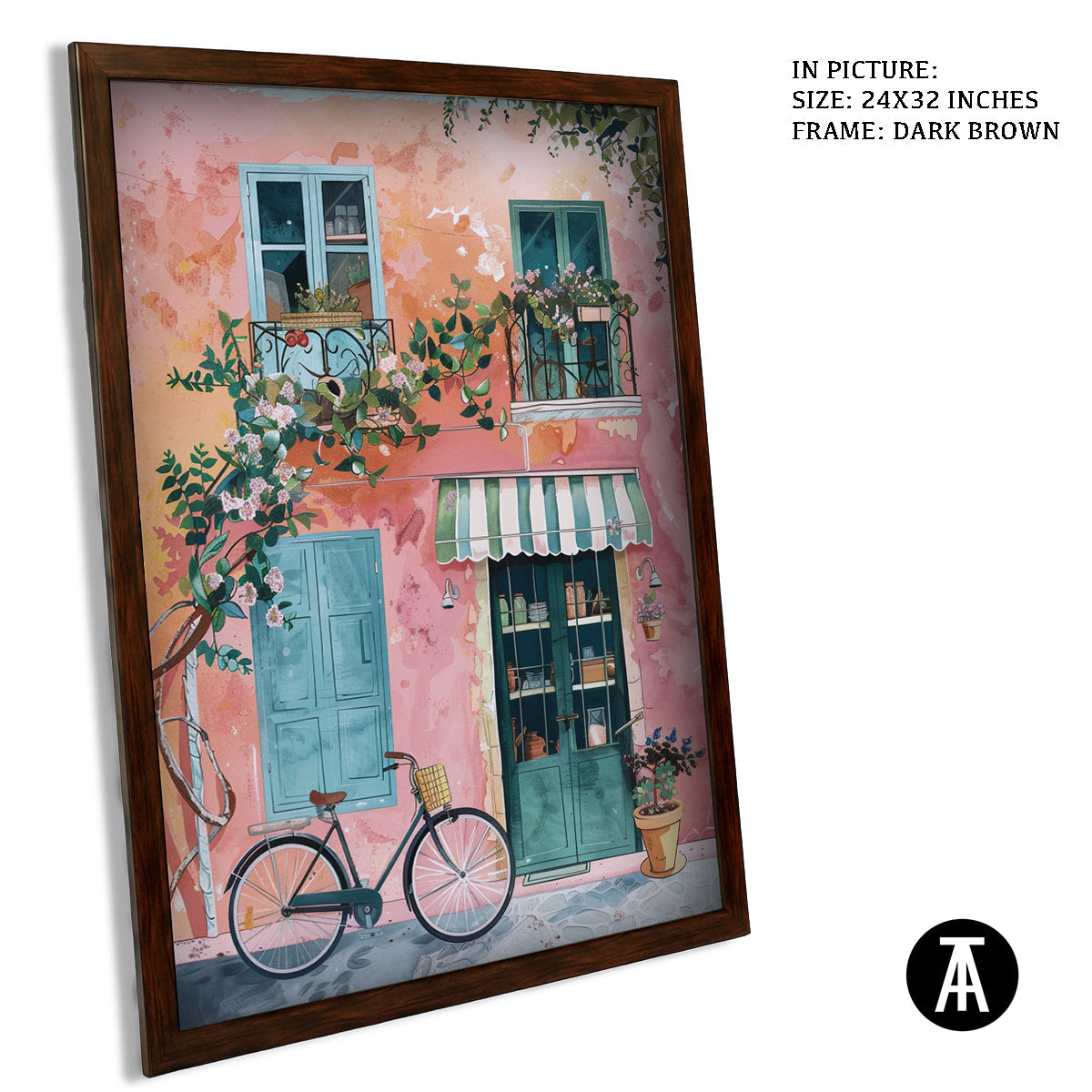 Sample Artwork in Dark Brown Frame