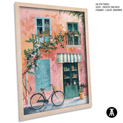 Sample Artwork in Light Brown Frame