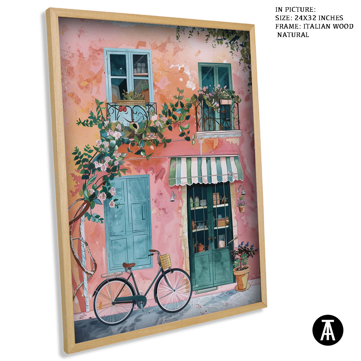 Sample Artwork in Italian Wood Framing Natural
