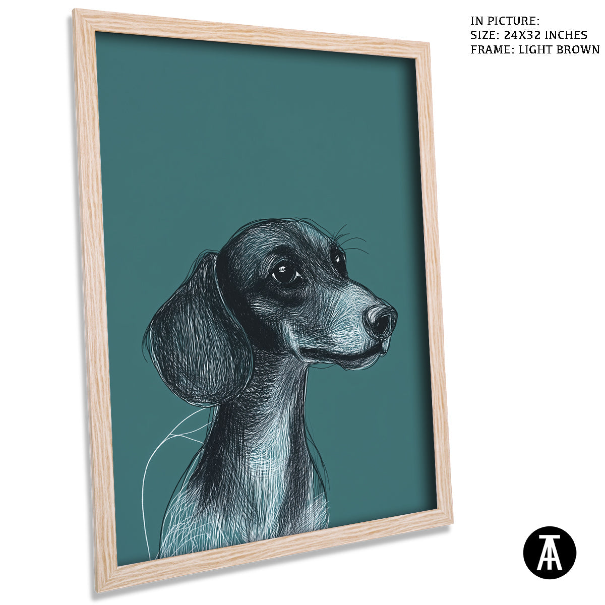 Artwork in Dark Brown Frame