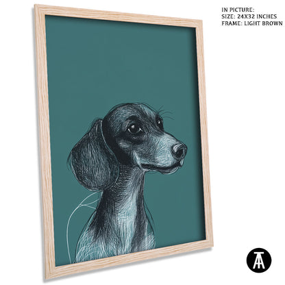 Artwork in Dark Brown Frame