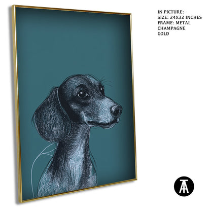 Artwork in Light Brown Frame