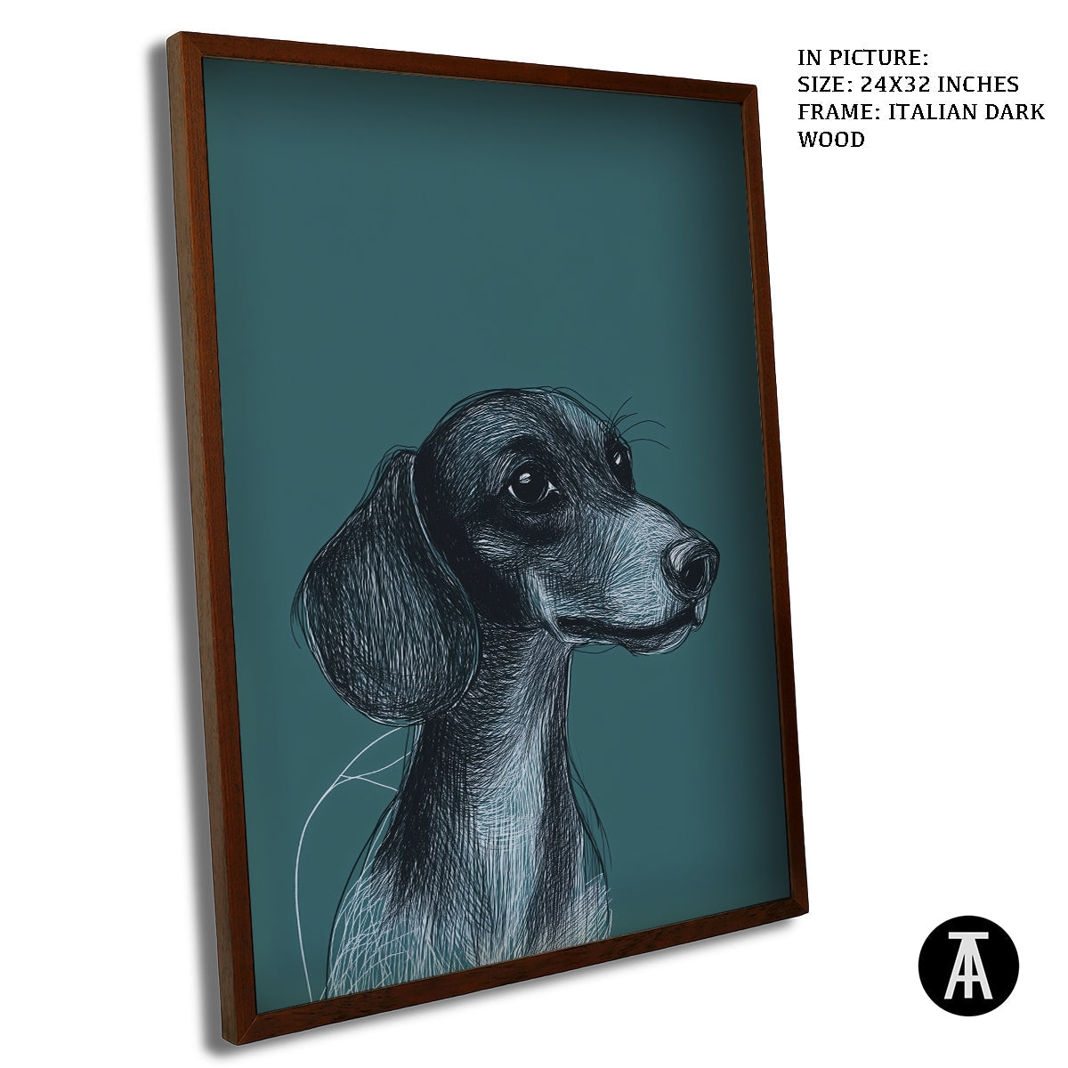 Artwork in Dark Wood Frame