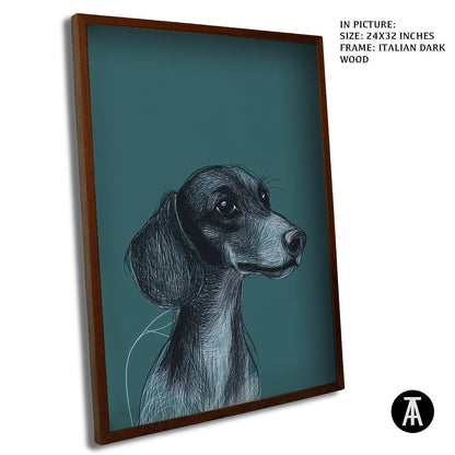 Artwork in Dark Wood Frame