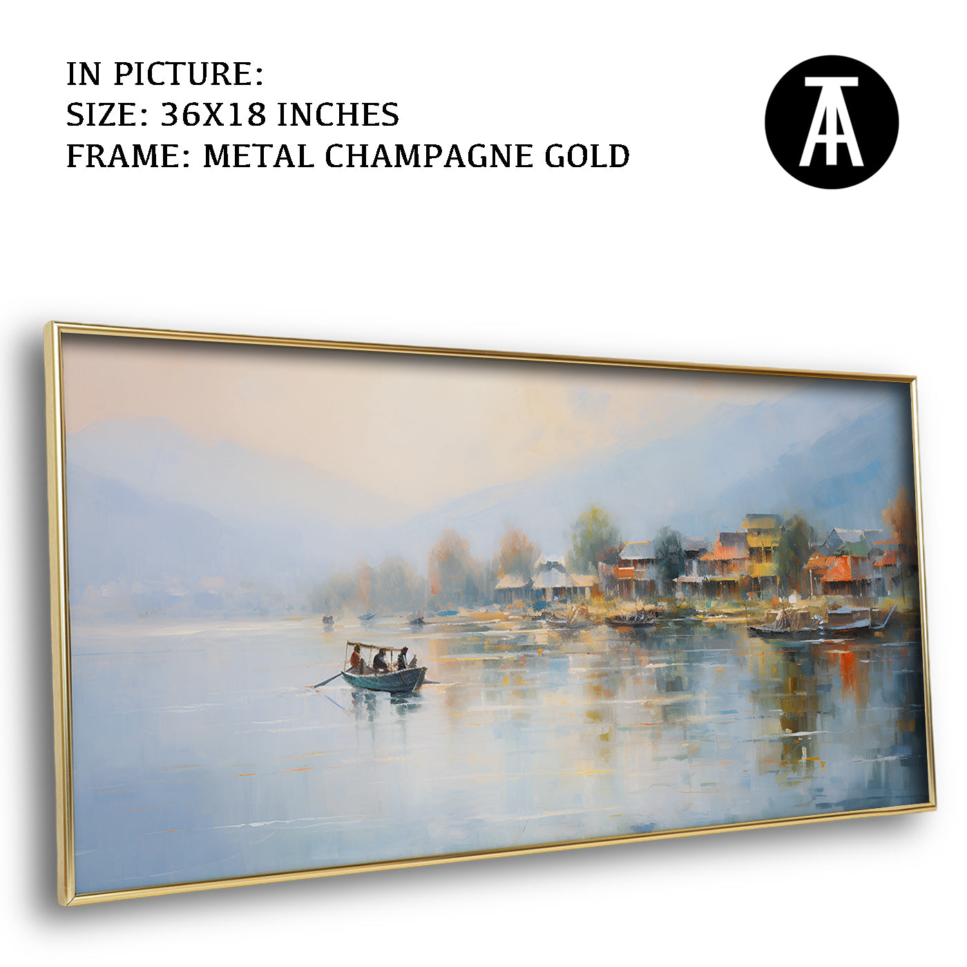 Artwork in Light Brown Frame