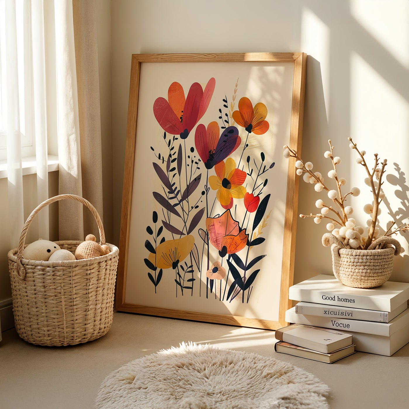 Boho Art Painting in a Lifestyle Setting