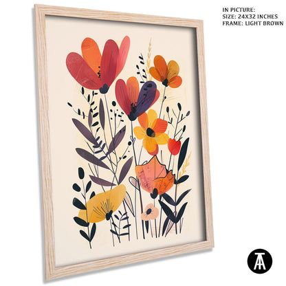 Artwork in Light Brown Frame
