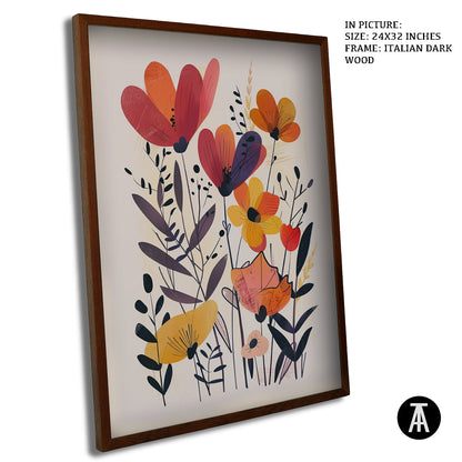 Artwork in Dark Wood Frame