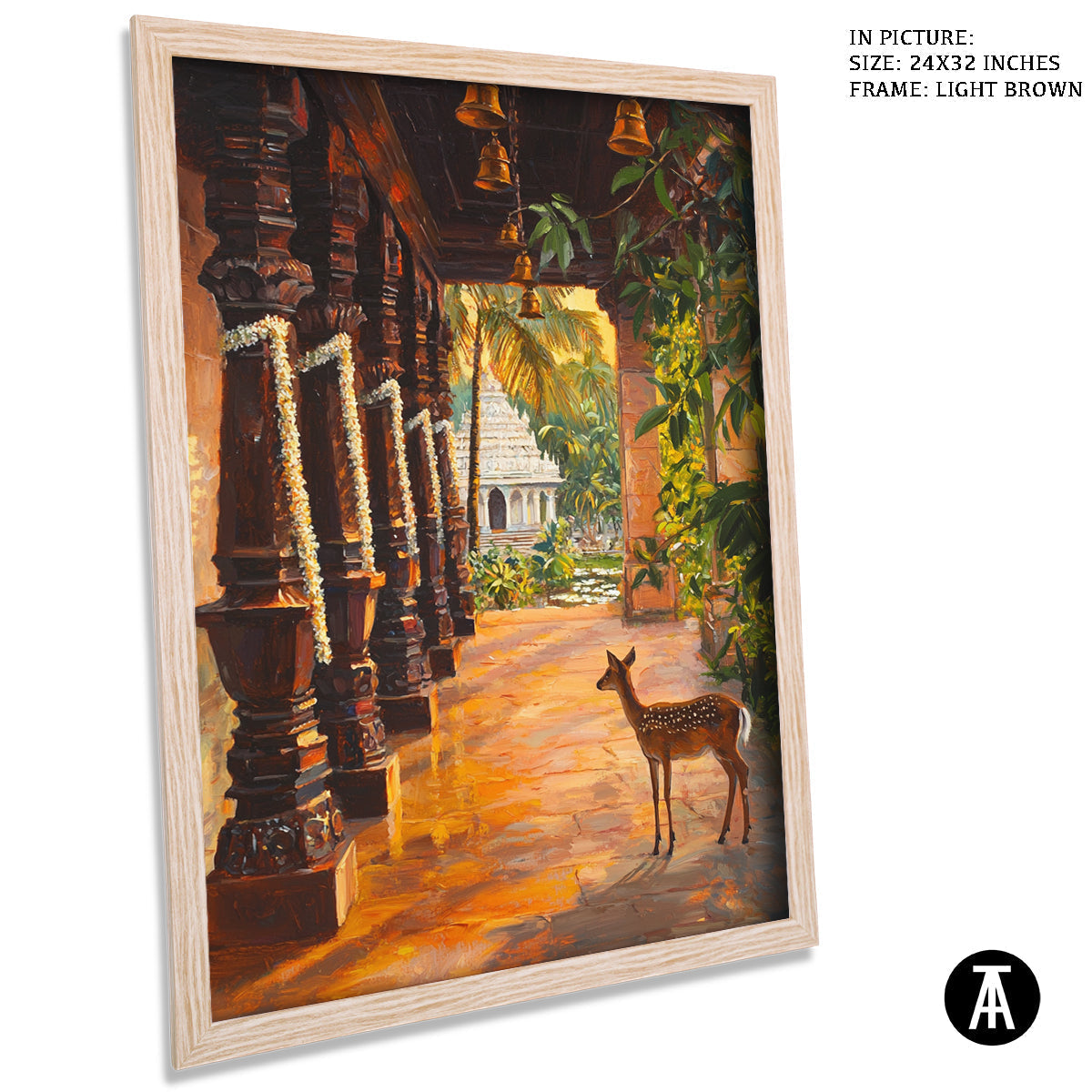 Artwork in Dark Brown Frame